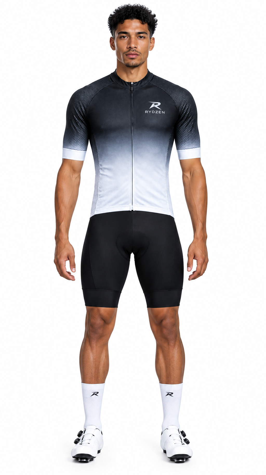 Maillot Cyclisme Homme Noir/Blanc RYDZEN Rydzen